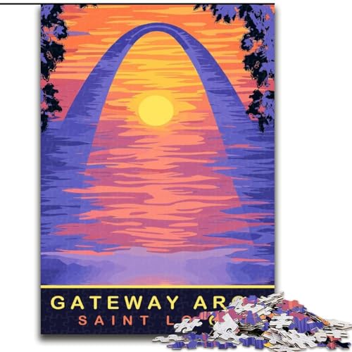 Puzzle für Erwachsene und Jugendliche, 1000 Teile, Torbogen, für und ab 14 Jahren, pädagogisches Lernspielzeug, Familienspiele, Geburtstagsgeschenk, 26x38cm von ABKMXDKZ