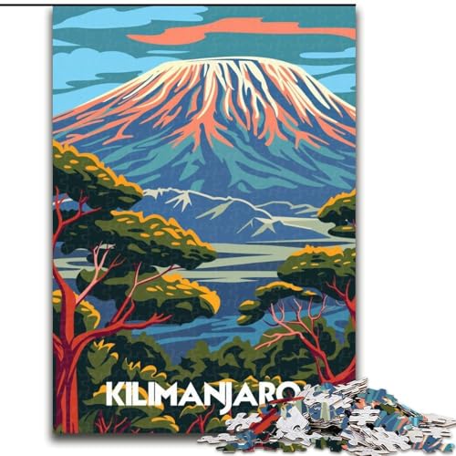 Puzzle für Erwachsene und Jugendliche, 1000-teiliges Puzzle Majestätischer Kilimandscharo, Spiele, Spielzeug, Geschenk, einzigartige Geburtstags- und Geschenkideen für Kinder ab 14 Jahren, 26x38cm von ABKMXDKZ