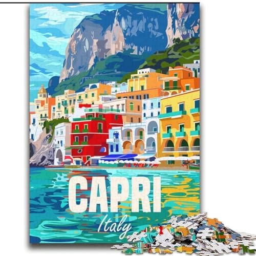 Puzzle für Erwachsene und Jugendliche, 2000 Teile, Insel Capri, Italien, Spiele, Spielzeug, Geschenk, einzigartige Geburtstags- und Geschenkideen für Kinder ab 14 Jahren, 70x100cm von ABKMXDKZ