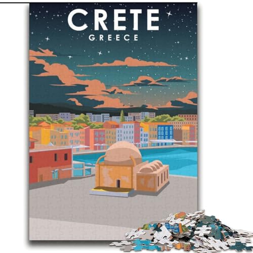 Puzzle für Erwachsene und Jugendliche, 2000 Teile, Kreta, Griechenland, Reisekunst, für und ab 14 Jahren, pädagogisches Lernspielzeug, Familienspiele, Geburtstagsgeschenk, 70x100cm von ABKMXDKZ