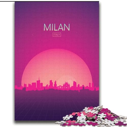 Puzzle für Erwachsene und Jugendliche, 2000 Teile, Mailand, Italien, für und ab 14 Jahren, pädagogisches Lernspielzeug, Familienspiele, Geburtstagsgeschenk, 70x100cm von ABKMXDKZ