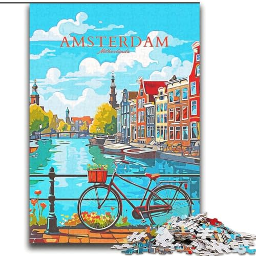 Puzzle für Erwachsene und Jugendliche, 2000 Teile, Puzzle Amsterdam-Reise, Spiele, Spielzeug, Geschenk, einzigartige Geburtstags- und Geschenkideen für Kinder ab 14 Jahren, 70x100cm von ABKMXDKZ