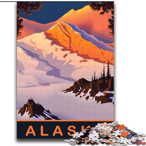 Puzzle für Erwachsene und Jugendliche, Puzzle, Bergkette in Alaska, pädagogisches Spielzeug zum Stressabbau, tolle Geschenke und Spielzeuge, 70x100cm von ABKMXDKZ