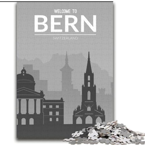 Puzzle für Erwachsene und Jugendliche, Puzzle Bern, Schweiz, für 14+, anspruchsvolles Spiel und Familienspiel, toll, 70x100cm von ABKMXDKZ