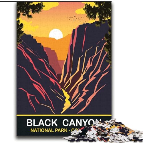 Puzzle für Erwachsene und Jugendliche, Puzzle Black Canyon Sunset, für 14+, anspruchsvolles Spiel und Familienspiel, toll, 70x100cm von ABKMXDKZ