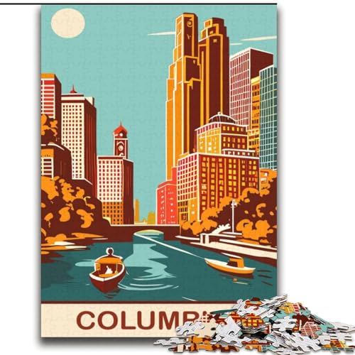 Puzzle für Erwachsene und Jugendliche, Puzzle Columbus City Waterfront, für 14+, anspruchsvolles Spiel und Familienspiel, toll, 70x100cm von ABKMXDKZ