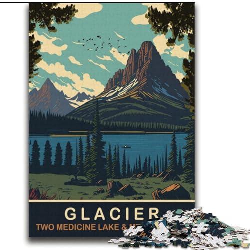 Puzzle für Erwachsene und Jugendliche, Puzzle Gletscher Montana, für 14+, anspruchsvolles Spiel und Familienspiel, toll, 70x100cm von ABKMXDKZ