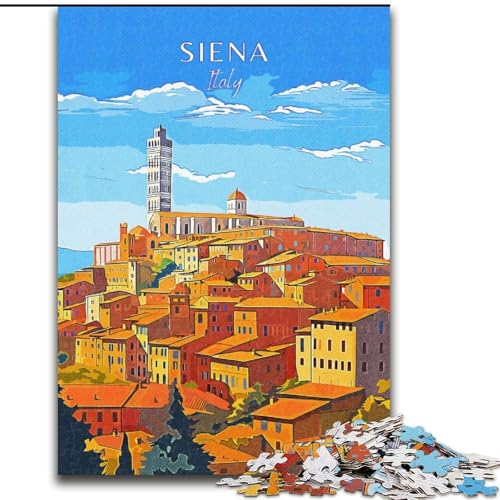Puzzle für Erwachsene und Jugendliche, Puzzle Italien, Siena, Reise, für 14+, anspruchsvolles Spiel und Familienspiel, toll, 50x75cm von ABKMXDKZ