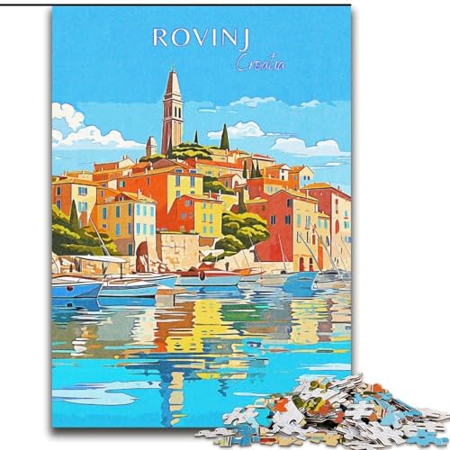 Puzzle für Erwachsene und Jugendliche, Puzzle Kroatien Rovinj Reise, für 14+, anspruchsvolles Spiel und Familienspiel, toll, 50x75cm von ABKMXDKZ