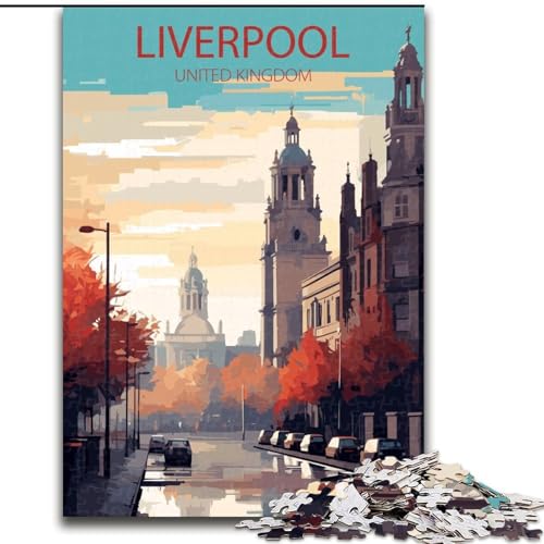 Puzzle für Erwachsene und Jugendliche, Puzzle Liverpool, Großbritannien, für 14+, anspruchsvolles Spiel und Familienspiel, toll, 26x38cm von ABKMXDKZ
