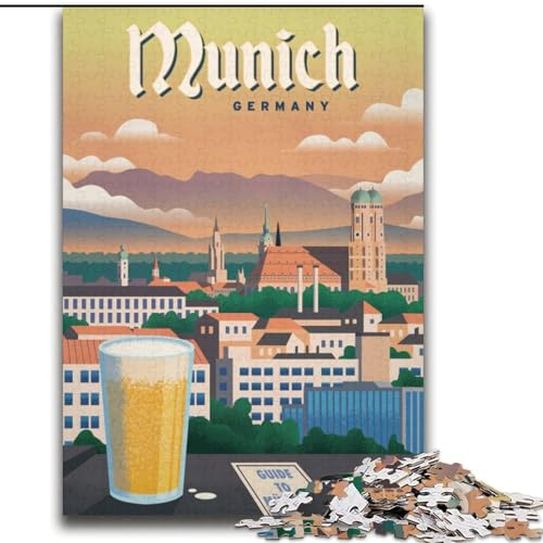Puzzle für Erwachsene und Jugendliche, Puzzle München, Lernspiele, Heimdekoration, ganze Familie, 70x100cm von ABKMXDKZ