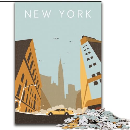 Puzzle für Erwachsene und Jugendliche, Puzzle New York, für 14+, anspruchsvolles Spiel und Familienspiel, toll, 50x75cm von ABKMXDKZ