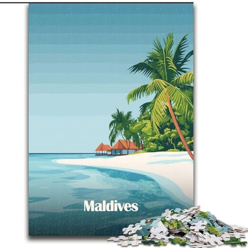 Puzzle für Erwachsene und Jugendliche, Puzzle Strandszene auf den Malediven, für 14+, anspruchsvolles Spiel und Familienspiel, toll, 50x75cm von ABKMXDKZ