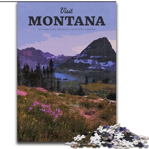 Puzzle für Erwachsene und Jugendliche, Puzzle Visit Montana, für 14+, anspruchsvolles Spiel und Familienspiel, toll, 50x75cm von ABKMXDKZ