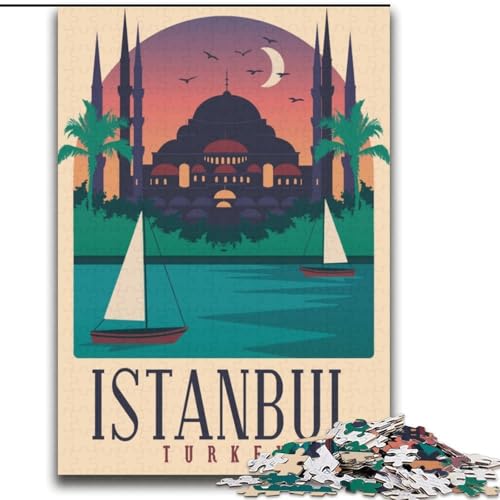 Puzzle für Erwachsene und Teenager, Puzzle Istanbul, Stressabbau, schwierige Herausforderung, Wichtelgeschenke für Kinder ab 14 Jahren, 70x100cm von ABKMXDKZ