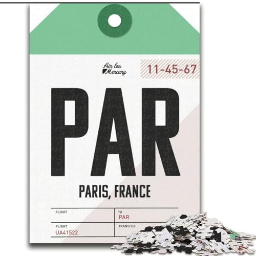 Puzzle für Erwachsene und Teenager, Puzzle Paris, Stressabbau, schwierige Herausforderung, Wichtelgeschenke für Kinder ab 14 Jahren, 50x75cm von ABKMXDKZ