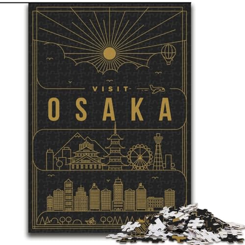 Puzzle für Jugendliche, 1000 Puzzles, Osaka, Japan, geeignet für Personen ab 14 Jahren, Lernspiele, Wichtelgeschenke, 50x75cm von ABKMXDKZ