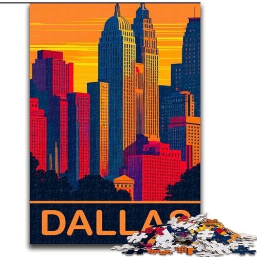 Puzzle für Jugendliche, 1000 Puzzles, Skyline von Dallas, geeignet für Personen ab 14 Jahren, Lernspiele, Wichtelgeschenke, 26x38cm Puzzle für Jugendliche, 1000 Puzzles, Skyline von Dallas, geeignet für Personen ab 14 Jahren, Lernspiele, Wichtelgeschenke, 26x38cm von ABKMXDKZ