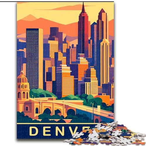 Puzzle für Jugendliche, 1000 Puzzles, Skyline von Denver, geeignet für Personen ab 14 Jahren, Lernspiele, Wichtelgeschenke, 26x38cm Puzzle für Jugendliche, 1000 Puzzles, Skyline von Denver, geeignet für Personen ab 14 Jahren, Lernspiele, Wichtelgeschenke, 26x38cm von ABKMXDKZ