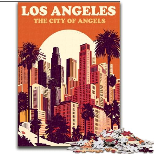 Puzzle für Jugendliche, 1000 Puzzles, Skyline von Los Angeles, geeignet für Personen ab 14 Jahren, Lernspiele, Wichtelgeschenke, 50x75cm von ABKMXDKZ