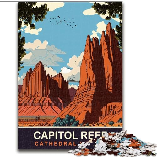 Puzzle für Jugendliche, 1000 Teile, Cathedral Valley, Lernspielzeug für Kinder, ganze Familie, ab 14 Jahren, 26x38cm von ABKMXDKZ
