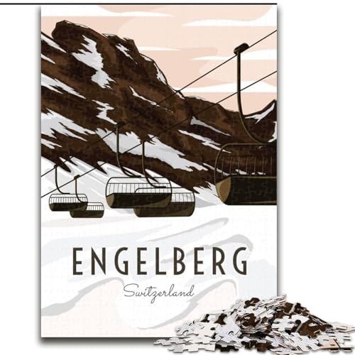 Puzzle für Jugendliche, 1000 Teile, Engelberg, Schweiz, Lernspielzeug für Kinder, ganze Familie, ab 14 Jahren, 50x75cm von ABKMXDKZ