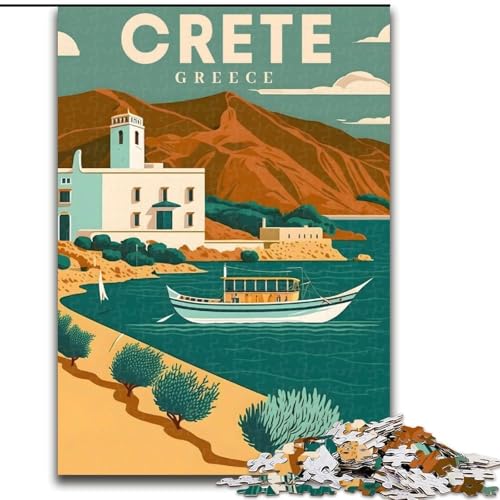 Puzzle für Jugendliche, 1000 Teile, Kreta, Griechenland, Lernspielzeug für Kinder, ganze Familie, ab 14 Jahren, 50x75cm von ABKMXDKZ