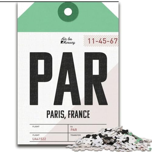 Puzzle für Jugendliche, 1000 Teile, Puzzle Paris, Lernspielzeug für Kinder, ganze Familie, ab 14 Jahren, 26x38cm von ABKMXDKZ