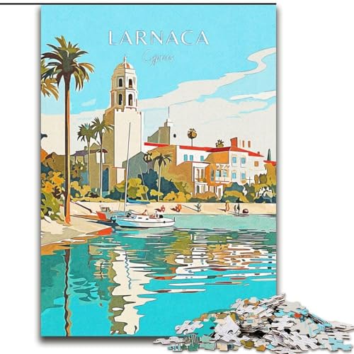 Puzzle für Jugendliche, 1000 Teile Puzzle, Zypern-Larnaca-Reise, Lernspielzeug ganze Familie für und 14 Jahre alt, 26x38cm von ABKMXDKZ