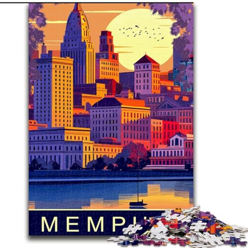Puzzle für Jugendliche, 1000 Teile Puzzle Memphis, Lernspielzeug ganze Familie für und 14 Jahre alt, 26x38cm von ABKMXDKZ