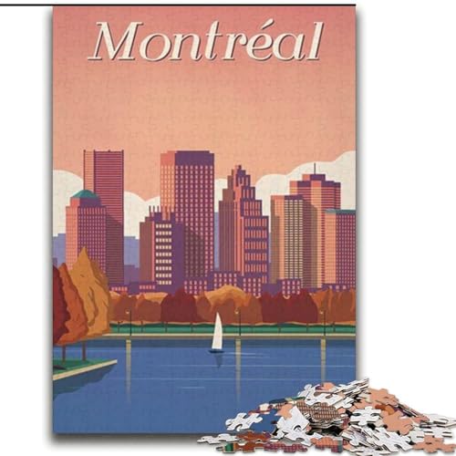 Puzzle für Jugendliche, 2000 Teile, Puzzle Montreal, Lernspielzeug für Kinder, ganze Familie, ab 14 Jahren, 70x100cm von ABKMXDKZ