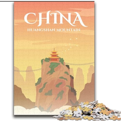 Puzzle für Jugendliche 2000 Huangshan-Berg, für Kinder ab 14 Jahren, Lernspiel, Herausforderung, Spielzeug, Geschenk zum Geburtstag, 70x100cm von ABKMXDKZ