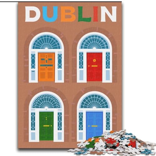 Puzzle für Teenager, 1000 Dublin, Lernspielzeug für Kinder, ganze Familie, für Kinder ab 14 Jahren, 50x75cm von ABKMXDKZ