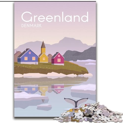 Puzzle für Teenager, 1000 Grönland, für Kinder ab 14 Jahren, Lernspiel, Herausforderung, Spielzeug, Geschenk zum Geburtstag, 50x75cm von ABKMXDKZ
