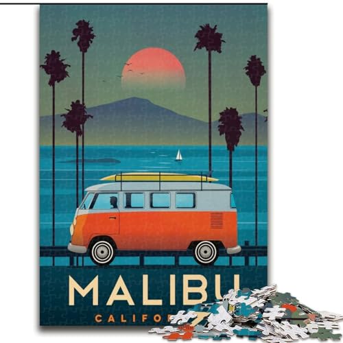 Puzzle für Teenager, 1000 Malibu, für Kinder ab 14 Jahren, Lernspiel, Herausforderung, Spielzeug, Geschenk zum Geburtstag, 50x75cm von ABKMXDKZ