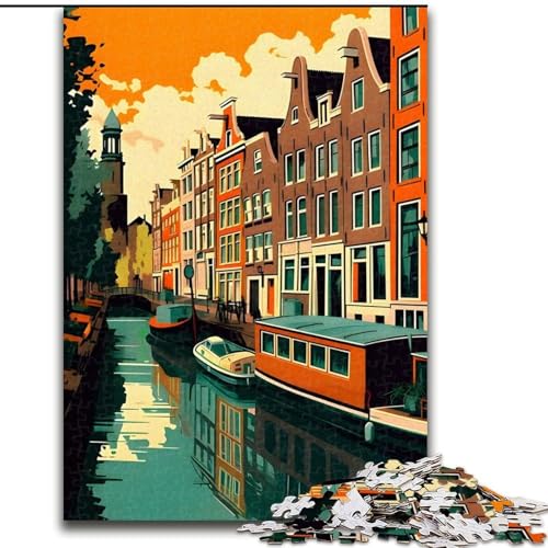 Puzzle für Teenager, 1000 Puzzles, Amsterdamer Grachten, geeignet für Personen ab 14 Jahren, Lernspiele, Wichtelgeschenke, 26x38cm Puzzle für Teenager, 1000 Puzzles, Amsterdamer Grachten, geeignet für Personen ab 14 Jahren, Lernspiele, Wichtelgeschenke, 26x38cm von ABKMXDKZ