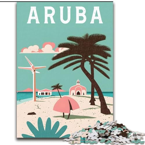 Puzzle für Teenager, 1000 Puzzles, Aruba-Inselreisen, Lernspielzeug für Kinder und Jugendliche, ganze Familie, ab 14 Jahren, 26x38cm von ABKMXDKZ