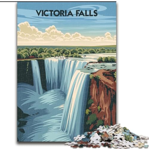 Puzzle für Teenager, 1000 Puzzles, Majestätische Victoriafälle, Geeignet für Personen ab 14 Jahren, Lernspiele, Wichtelgeschenke, 26x38cm von ABKMXDKZ