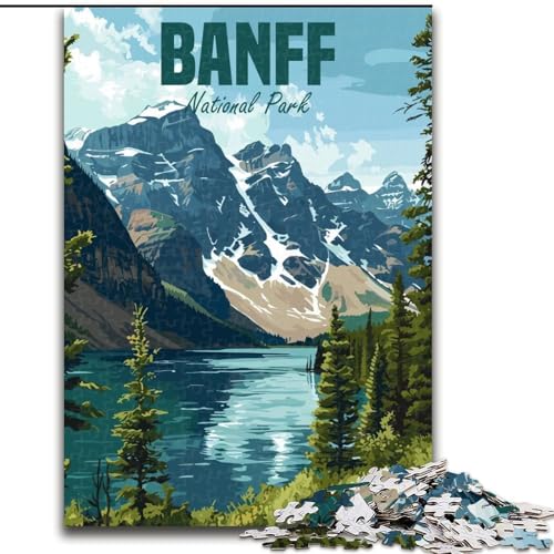 Puzzle für Teenager, 1000 Teile, Banff-Nationalpark, für Kinder ab 14 Jahren, Lernspiel, Herausforderung, Spielzeug, Geschenk zum Geburtstag, 26x38cm von ABKMXDKZ