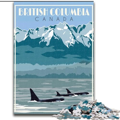 Puzzle für Teenager, 1000 Teile, British Columbia, Kanada, Lernspielzeug für Kinder und Jugendliche, ganze Familie, ab 14 Jahren, 50x75cm von ABKMXDKZ