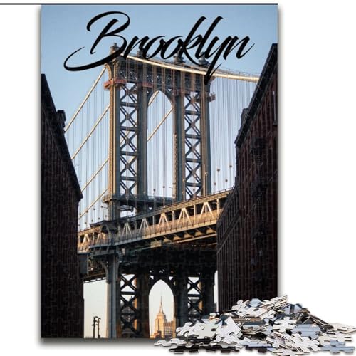 Puzzle für Teenager, 1000 Teile, Brooklyn, anspruchsvolles Spiel, Spielzeug, Wanddekoration, einzigartige Geburtstags, 50x75cm von ABKMXDKZ