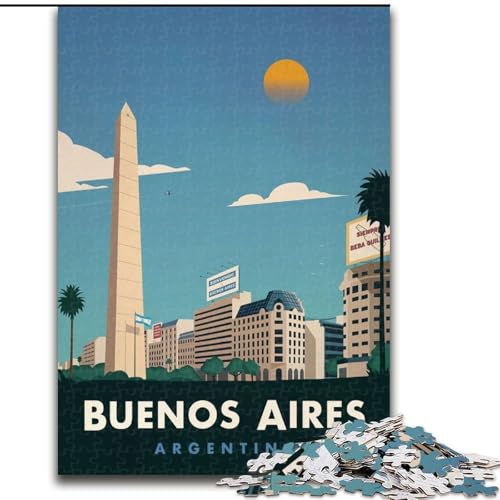 Puzzle für Teenager, 1000 Teile, Buenos Aires, Dekomprimierendes intellektuelles Lernspielzeug, Geburtstagsgeschenk, Geschenke, 50x75cm von ABKMXDKZ