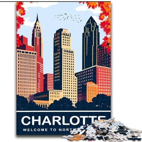 Puzzle für Teenager, 1000 Teile, Charlotte, anspruchsvolles Spiel, Spielzeug, Wanddekoration, einzigartige Geburtstags, 50x75cm von ABKMXDKZ