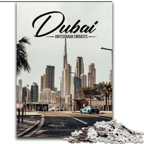 Puzzle für Teenager, 1000 Teile, Dubai, für Kinder ab 14 Jahren, geeignet für Paare, Spaß bei Aktivitäten zu Hause, Geburtstagsgeschenk, Reisegeschenke, 26x38cm von ABKMXDKZ
