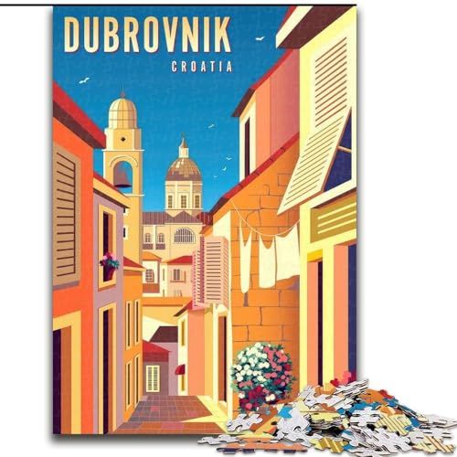 Puzzle für Teenager, 1000 Teile, Dubrovnik, Kroatien, Reisen, anspruchsvolles Spiel, Spielzeug, Wanddekoration, einzigartige Geburtstags, 26x38cm von ABKMXDKZ