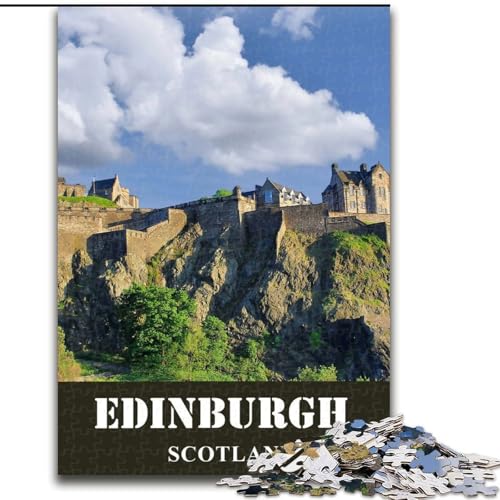 Puzzle für Teenager, 1000 Teile, Edinburgh, Schottland, Reise, Dekomprimierendes intellektuelles Lernspielzeug, Geburtstagsgeschenk, Geschenke, 50x75cm von ABKMXDKZ