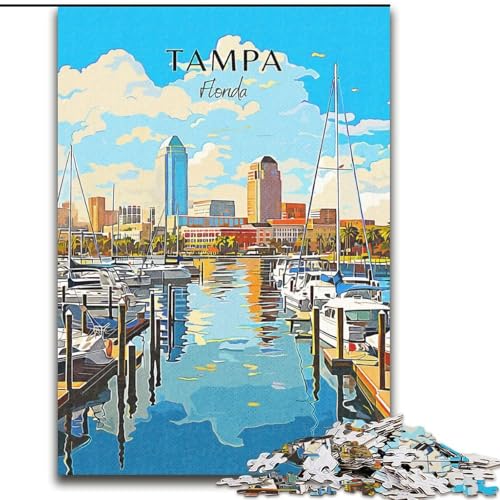Puzzle für Teenager, 1000 Teile, Florida, Tampa, Reisen, anspruchsvolles Spiel, Spielzeug, Wanddekoration, einzigartige Geburtstags, 26x38cm von ABKMXDKZ
