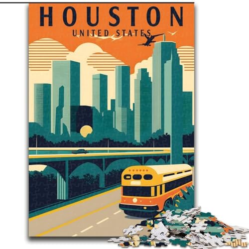 Puzzle für Teenager, 1000 Teile, Houston, Texas, Reisekunst, anspruchsvolles Spiel, Spielzeug, Wanddekoration, einzigartige Geburtstags, 26x38cm Puzzle für Teenager, 1000 Teile, Houston, Texas, Reisekunst, anspruchsvolles Spiel, Spielzeug, Wanddekoration, einzigartige Geburtstags, 26x38cm von ABKMXDKZ