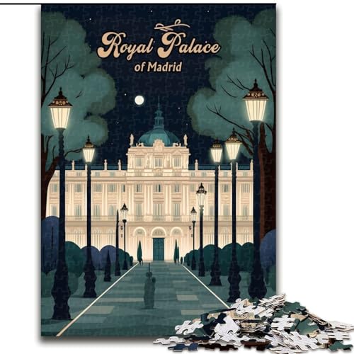 Puzzle für Teenager, 1000 Teile, Königspalast von Madrid, Dekomprimierendes intellektuelles Lernspielzeug, Geburtstagsgeschenk, Geschenke, 26x38cm von ABKMXDKZ