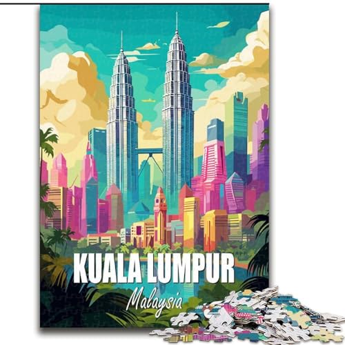 Puzzle für Teenager, 1000 Teile, Kuala Lumpur, Malaysia, Lernspielzeug für Kinder und Jugendliche, ganze Familie, ab 14 Jahren, 50x75cm von ABKMXDKZ